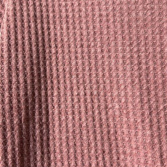 Miholl earthy muted mulberry color waffle weave top with front knot hem M - Picture 4 of 8